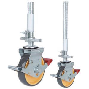 Adjustable scaffolding wheels